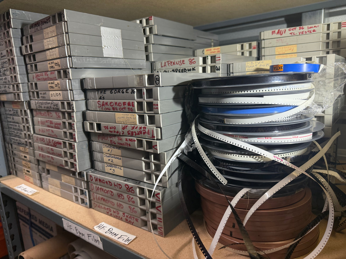 Super 8 film reels from the Herbie Fletcher archive